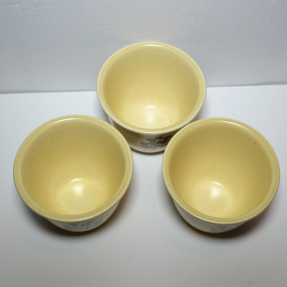 Vintage Pfaltzgraff Village Pattern Condiment Set Copper Base And Holders - Picture 7 of 8